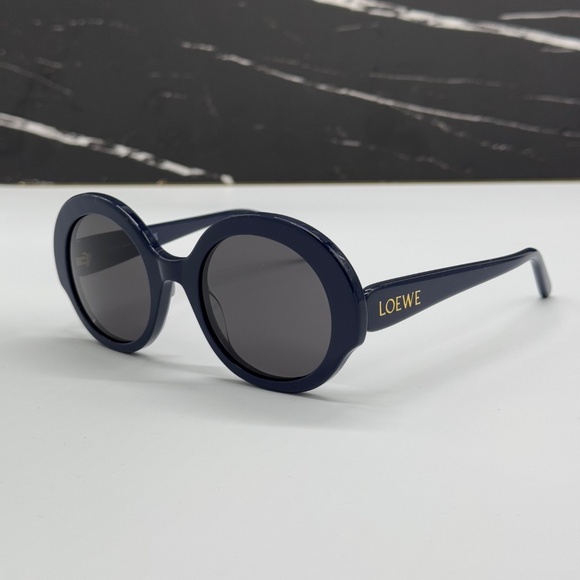 NEW LOEWE ROUND SUNGLASSES LW40135I 90A BLUE GREY LOEWE WOMEN EYEWEAR - Picture 4 of 10